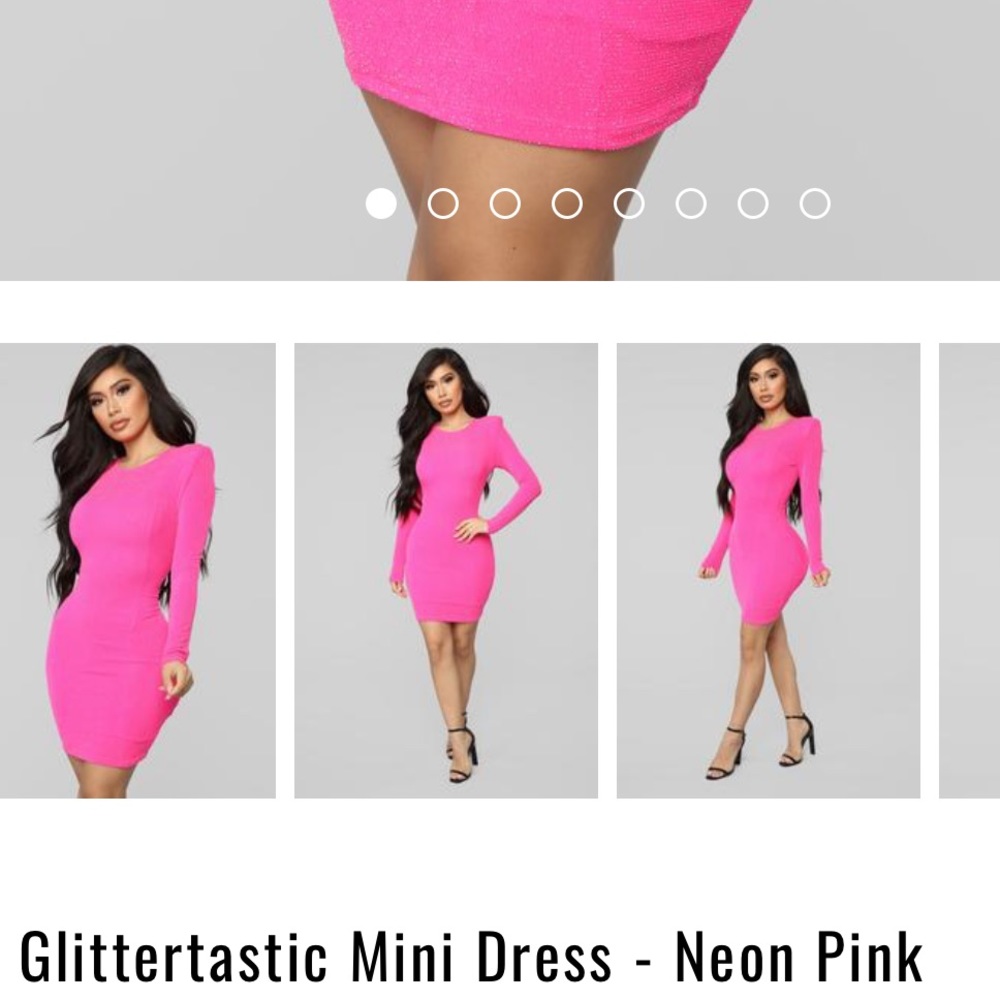 Hot pink glitter mini dress